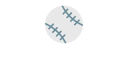 A baseball icon featuring distinctive stitching lines, symbolizing the spor.. Stock Footage 333607199
