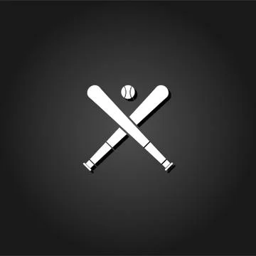 Baseball icon flat Illustrazione stock