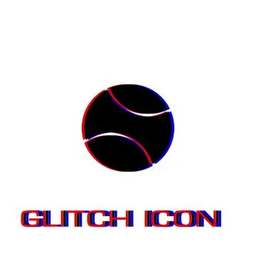 Baseball icon flat. Stock Illustration