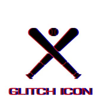 Baseball icon flat Stock Illustration