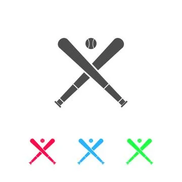 Baseball icon flat Illustrazione stock