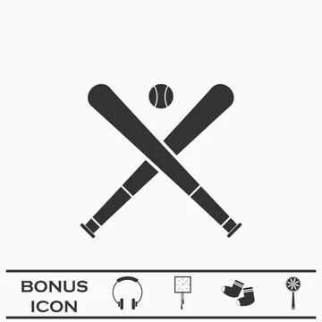 Baseball icon flat Stock Illustration