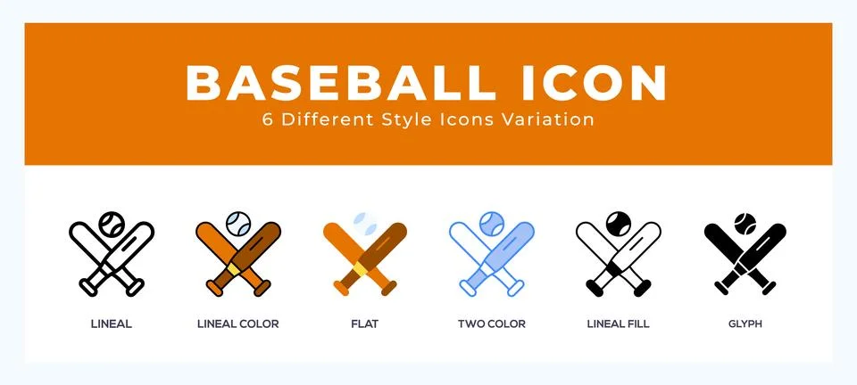 Baseball icon illustration vector with different styles Stock Illustration