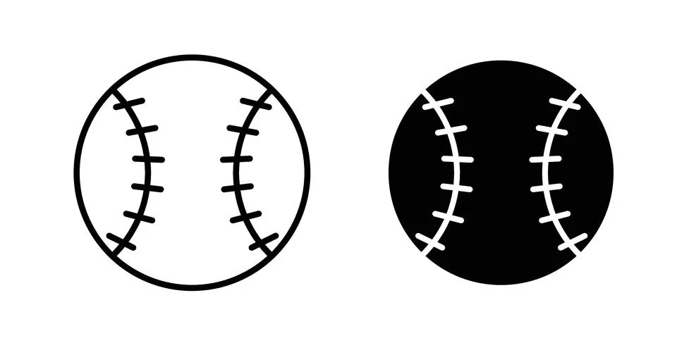 Baseball icon illustration vector, icon set for apps Illustrazione stock