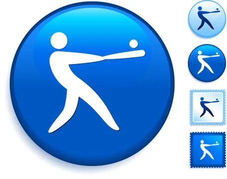 Baseball Icon on Internet Icon Stock Illustration