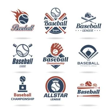 Baseball icon set  Stock Illustration