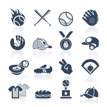 Baseball icon set Stock Illustration