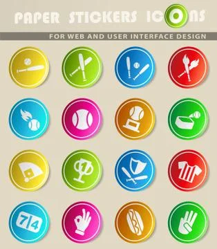 Baseball icon set Stock Illustration