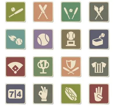 Baseball icon set Stock Illustration