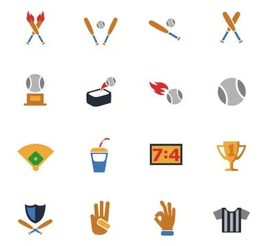 Baseball icon set Stock Illustration
