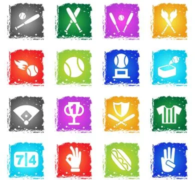Baseball icon set Stock Illustration
