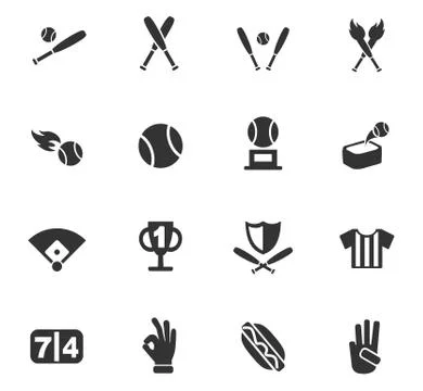 Baseball icon set Stock Illustration