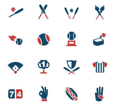 Baseball icon set Stock Illustration