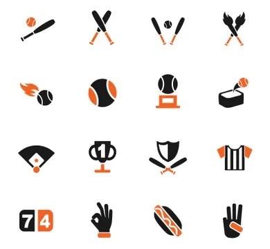 Baseball icon set Stock Illustration