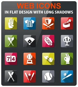 Baseball icon set Stock Illustration