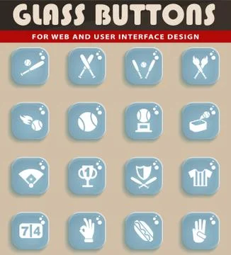 Baseball icon set Stock Illustration