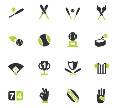 Baseball icon set Stock Illustration