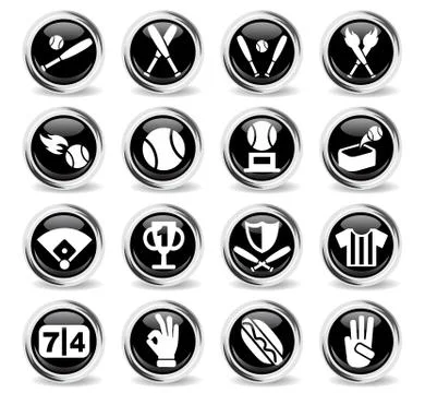 Baseball icon set Stock Illustration
