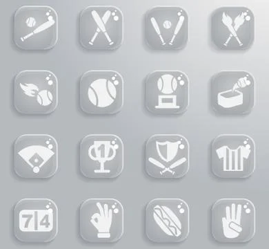 Baseball icon set Stock Illustration