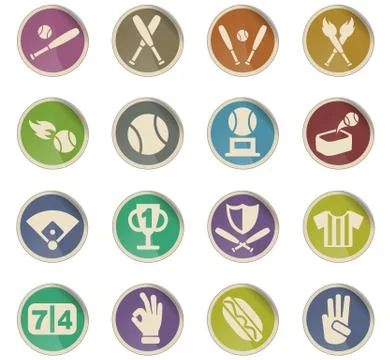 Baseball icon set Stock Illustration