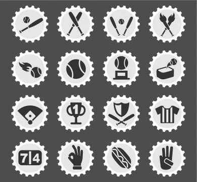Baseball icon set Stock Illustration