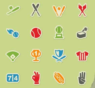 Baseball icon set Stock Illustration