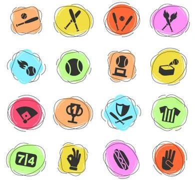 Baseball icon set Stock Illustration