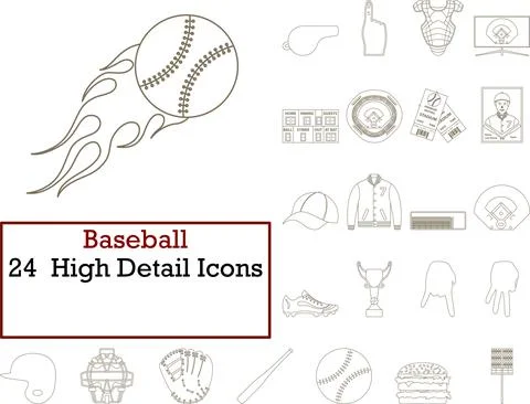 Baseball Icon Set Stock Illustration