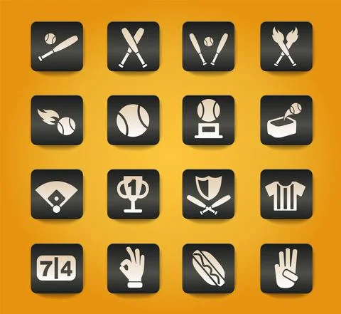 Baseball icon set Stock Illustration