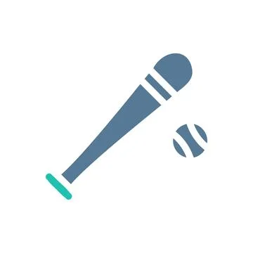 Baseball icon solid green light grey sport symbol illustration. 스톡 일러스트