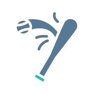 Baseball icon solid green light grey sport symbol illustration. Illustrazione stock