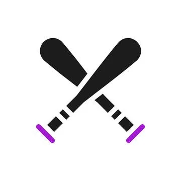 Baseball icon solid purple black sport symbol illustration. Stock Illustration