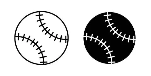 Baseball icon symbol. Vector illustration pack in black color. Stock Illustration