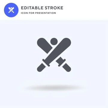 Baseball icon vector, filled flat sign, solid pictogram isolated on white, logo Stock Illustration