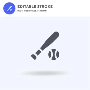 Baseball icon vector, filled flat sign, solid pictogram isolated on white, logo Illustrazione stock