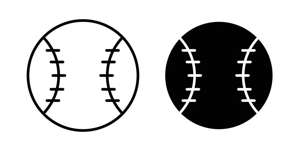 Baseball icon vector, symbol, logo illustrations Stock Illustration