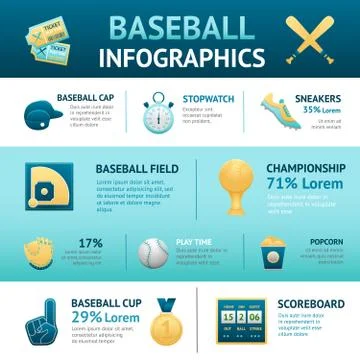 Baseball Infographics Set Stock Illustration