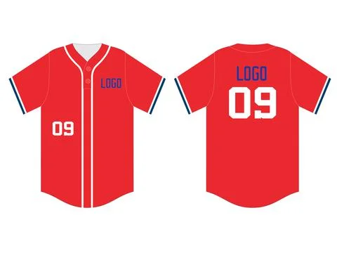 Baseball Jersey Uniform Template Mockup Vectors Stock Illustration