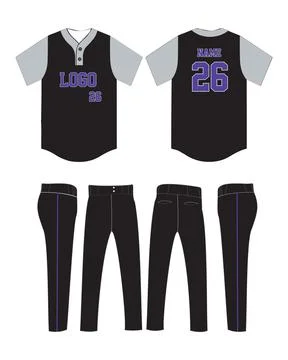 Baseball jersey uniform template mockup Custom Design Vectors Stock Illustration