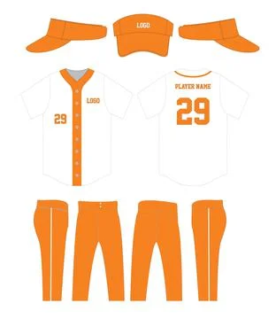 Baseball jersey uniform template mockup Custom Design Vectors Illustrazione stock