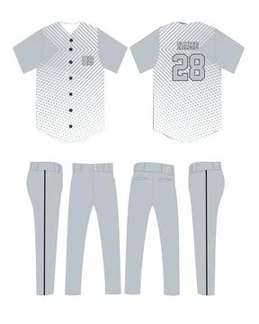 Baseball jersey uniform template mockup Custom Design Vectors Stock Illustration