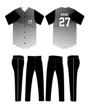 Baseball jersey uniform template mockup Custom Design Vectors Stock Illustration