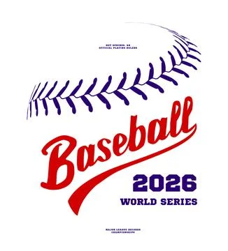 Baseball lace stitch background. Vector illustration, hand lettering design Stock Illustration