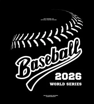 Baseball lace stitch background. Vector illustration, hand lettering design Stock Illustration