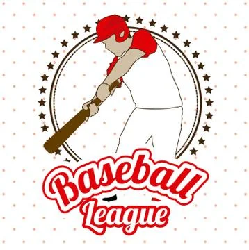 Baseball league over dotted background vector illustration イラスト素材