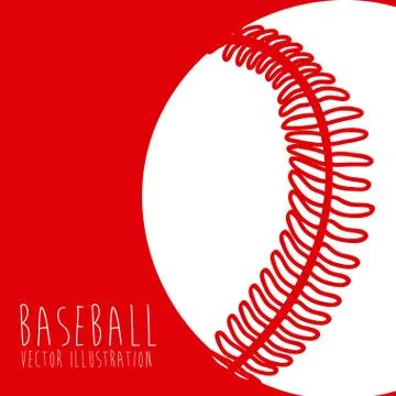 Baseball league over red background vector illustration Ilustração Stock