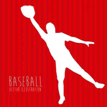 Baseball league over red background vector illustration Ilustração Stock