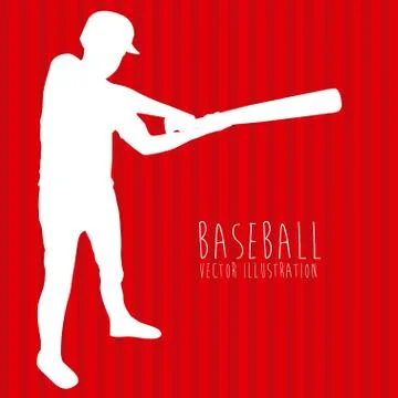 Baseball league over red background vector illustration Stock Illustration