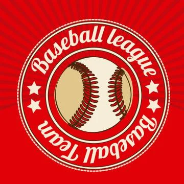 Baseball league over red background vector illustration Stock Illustration