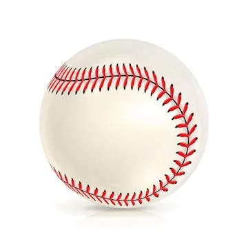 Baseball Leather Ball Isolated 库存插图